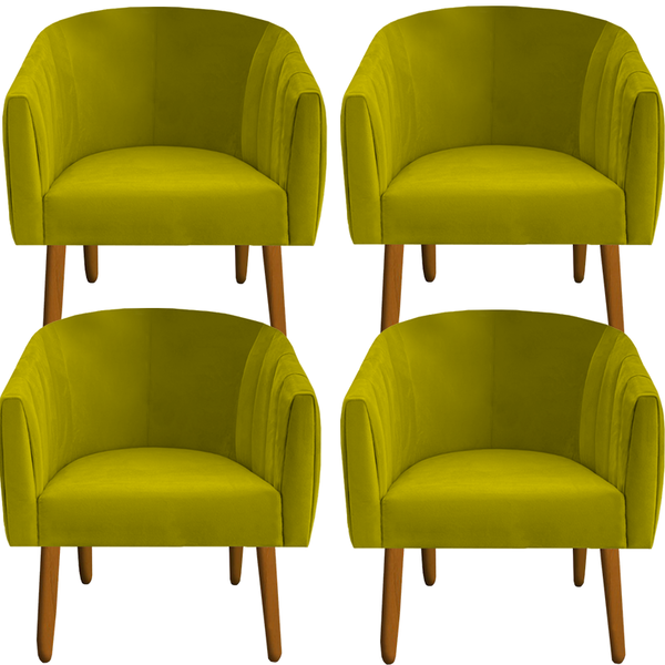 Kit 04 Poltrona Julia Decoração Salão Cadeira Escritório Rece