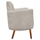 Kit 04 Poltronas Agatha Suede Bege Pés Palito Castanho D'rossi