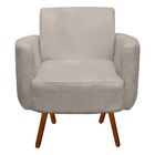 Kit 04 Poltronas Agatha Suede Bege Pés Palito Castanho D'rossi