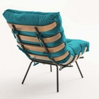 Kit 04 Poltronas Costela Decorativa Sala De Estar Suede Azul