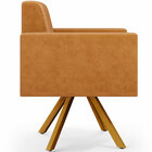 Kit 04 Poltronas Decorativa Base Giratória De Madeira Helô L0