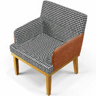 Kit 04 Poltronas Decorativa Base Mel Beatriz W01 Suede Pied P