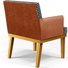 Kit 04 Poltronas Decorativa Base Mel Beatriz W01 Suede Pied P