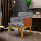 Kit 04 Poltronas Decorativa Base Mel Beatriz W01 Suede Pied P