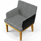 Kit 04 Poltronas Decorativa Base Mel Beatriz W01 Suede Pied P