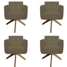 Kit 04 Poltronas Decorativa Duda Base Giratória C/strass Sued
