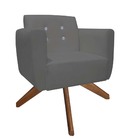 Kit 04 Poltronas Decorativa Duda Base Giratória C/strass Sued