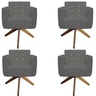 Kit 04 Poltronas Decorativa Duda Base Giratória C/strass Sued