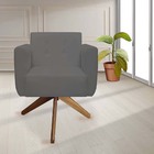 Kit 04 Poltronas Decorativa Duda Base Giratória Suede Grafite