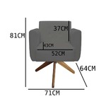 Kit 04 Poltronas Decorativa Duda Base Giratória Suede Grafite