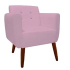 Kit 04 Poltronas Decorativa Duda C/strass Suede Rosa Bebê - D