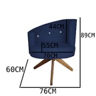 Kit 04 Poltronas Decorativa Giovana Base Giratória Suede Azul
