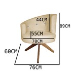 Kit 04 Poltronas Decorativa Giovana Base Giratória Suede Bege