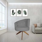 Kit 04 Poltronas Decorativa Giovana Base Giratória Suede Graf