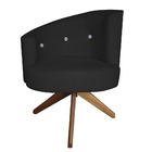 Kit 04 Poltronas Decorativa Giovana Base Giratória Suede Pret