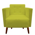 Kit 04 Poltronas Decorativa Isa Pés Palito Suede Amarelo - D'