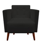 Kit 04 Poltronas Decorativa Isa Pés Palito Suede Preto - D'cl