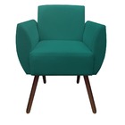 Kit 04 Poltronas Decorativa Kelly Pés Palito Suede Azul Tiffa