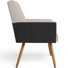 Kit 04 Poltronas Decorativa Maria W01 Pés Palito Linho Bege C