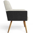 Kit 04 Poltronas Decorativa Maria W01 Pés Palito Linho Champa