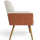 Kit 04 Poltronas Decorativa Maria W01 Pés Palito Linho Champa