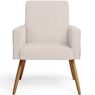 Kit 04 Poltronas Decorativa Maria W01 Pés Palito Linho Cru Co