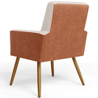 Kit 04 Poltronas Decorativa Maria W01 Pés Palito Linho Cru Co