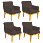 Kit 04 Poltronas Decorativa Para Sala De Estar Base Mel Beatr