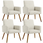 Kit 04 Poltronas Decorativa Para Sala De Estar Maria W01 Pés