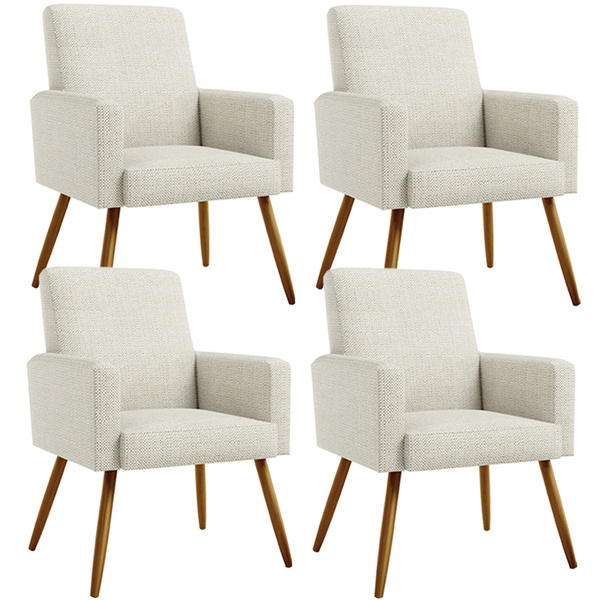 Kit 04 Poltronas Decorativa Para Sala De Estar Maria W01 Pés