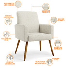 Kit 04 Poltronas Decorativa Para Sala De Estar Maria W01 Pés