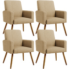 Kit 04 Poltronas Decorativa Para Sala De Estar Maria W01 Pés