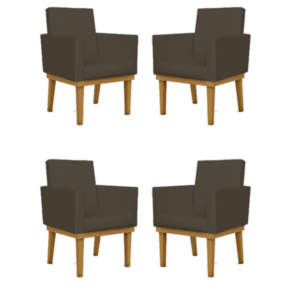 Kit 04 Poltronas Decorativa Reforçada Oferta Courino Balaqui