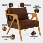 Kit 04 Poltronas Decorativa Sala Estar Pietra Com Estrutura M