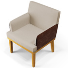 Kit 04 Poltronas Decorativas Base Mel Beatriz W01 Linho Bege