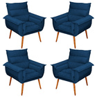 Kit 04 Poltronas Decorativas Modernas Sala E Recepção Monza P