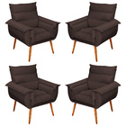 Kit 04 Poltronas Decorativas Modernas Sala E Recepção Monza P