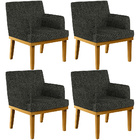 Kit 04 Poltronas Decorativas Para Sala De Estar Base Mel Beat