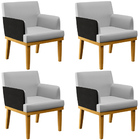 Kit 04 Poltronas Decorativas Para Sala De Estar Beatriz W01 L