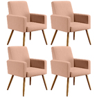 Kit 04 Poltronas Decorativas Para Sala De Estar E Recepção Ma