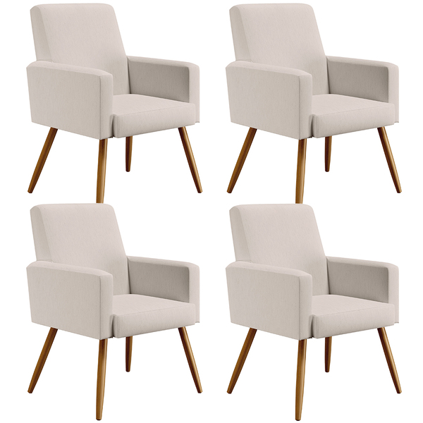 Kit 04 Poltronas Decorativas Para Sala De Estar Maria W01 Lin