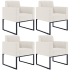 Kit 04 Poltronas Decorativas Para Sala E Recepção Base Fixa D