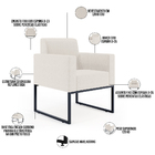 Kit 04 Poltronas Decorativas Para Sala E Recepção Base Fixa D