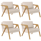 Kit 04 Poltronas Decorativas Para Sala Estar Pietra Estrutura