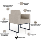 Kit 04 Poltronas Decorativas Para Sala Recepção Base Fixa De