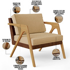 Kit 04 Poltronas Decorativas Pietra L02 Couríssimo Marrom Lin