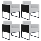 Kit 04 Poltronas Decorativas Sala Base Fixa Metal Helô L02 Li