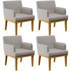 Kit 04 Poltronas Decorativas Sala De Estar Base Mel Beatriz W