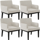 Kit 04 Poltronas Decorativas Sala De Estar Base Preto Beatriz