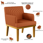 Kit 04 Poltronas Decorativas Sala De Estar Beatriz Base Mel W